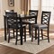 Baxton Studio Lanier Gray Upholstered Espresso Finished 5-Piece Wood Pub Set 157-9600-9776 - alternate 5